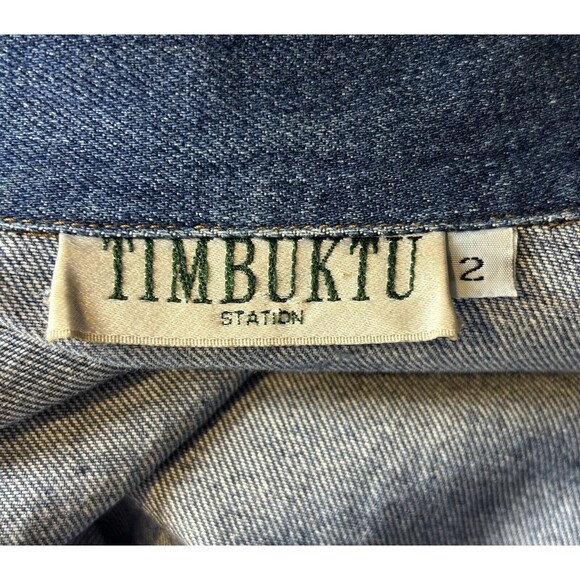 Vintage Timbuktu Womens Southwestern Denim Jean Jacket Button Up Western Blue XL - Picture 7 of 9